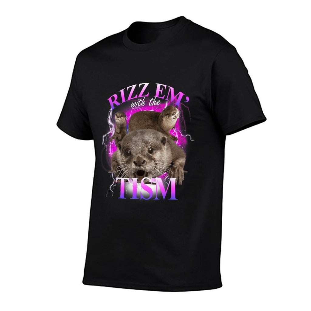 Autism Funny Rizz Em With The Tism Meme Autistic Otter  Vintage-inspired T-Shirt