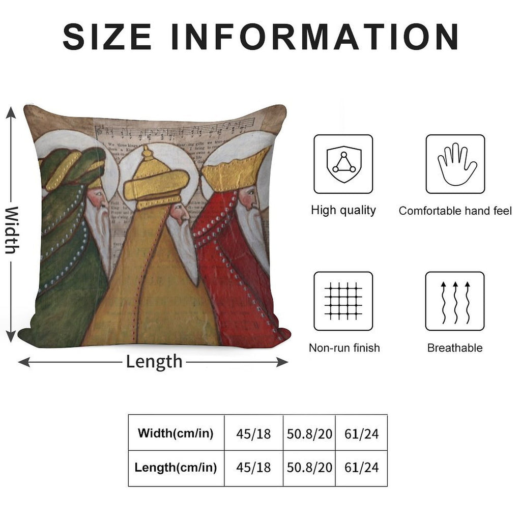 The Magi; Three Kings; Three Wise Men Soft Shrink-Resistant Throw Pillow