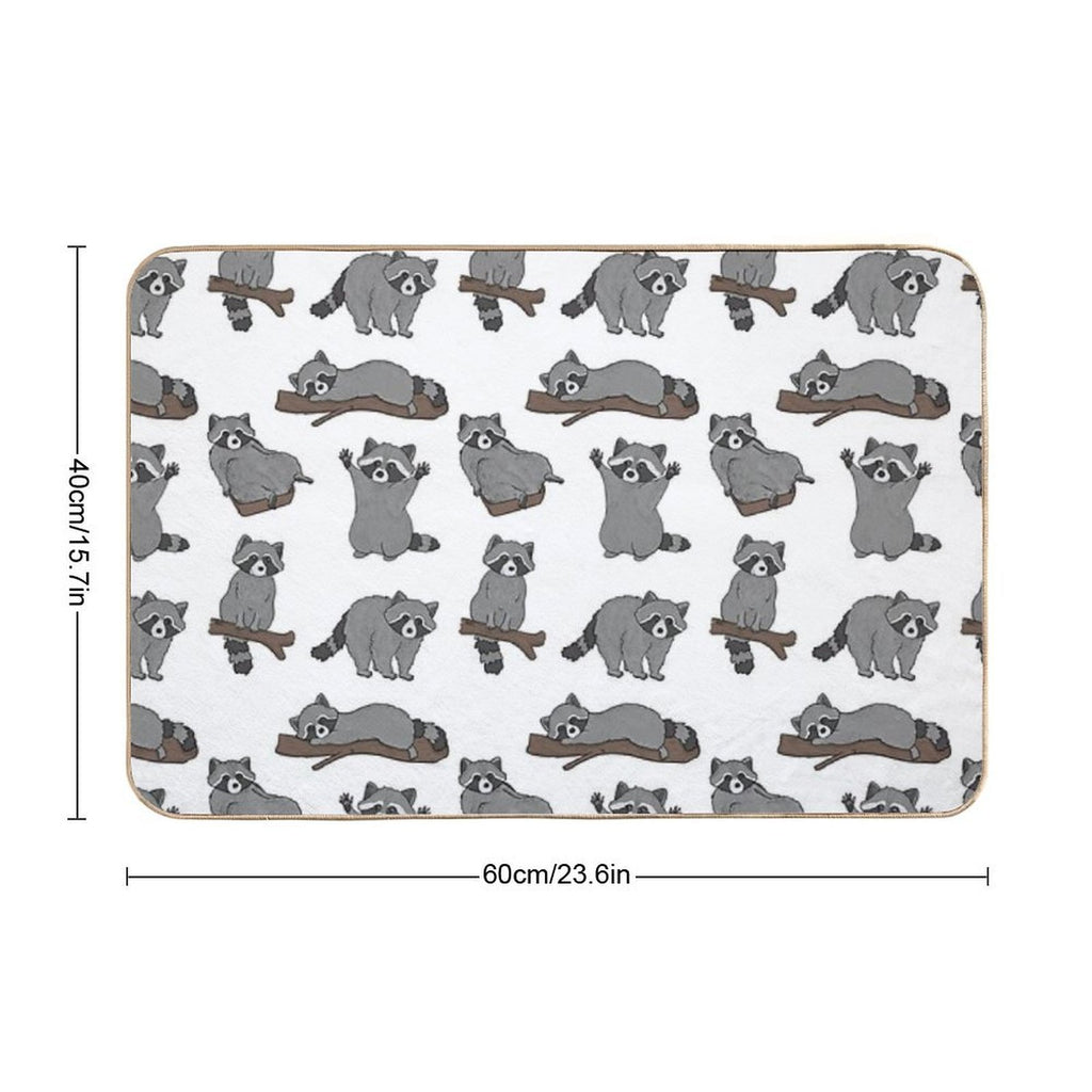Raccoons  Absorbent Bath Mat