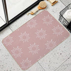 Cute Boho Sun Pattern Bohemian Aesthetic In Muted Colors Pink  Eco-Friendly Bath Mat