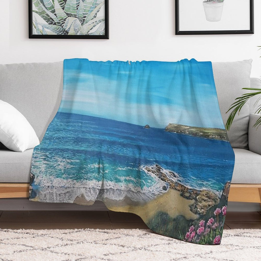 Summer at Polzeath Quick-dry Throw Blanket
