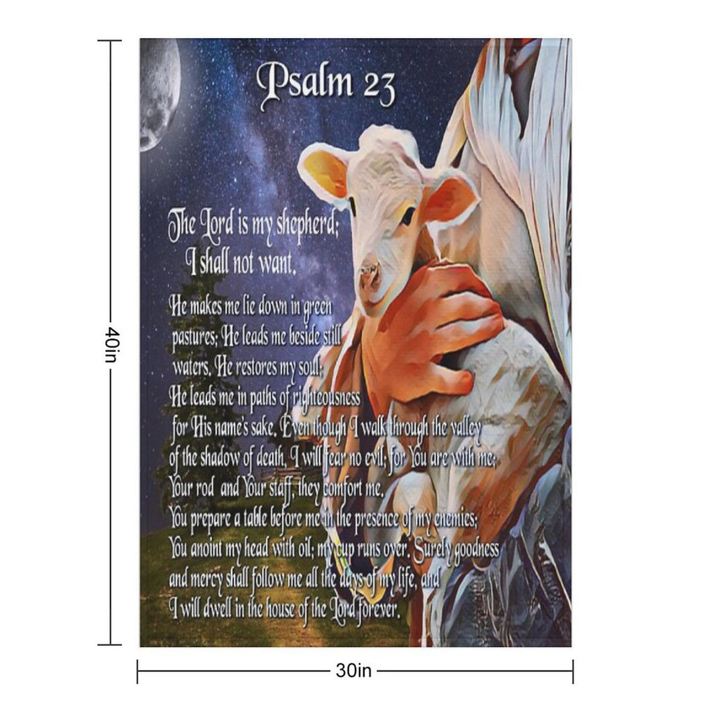 Psalm 23 Bible Verse Velvety-soft Throw Blanket