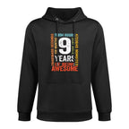 9th Birthday 9 Years Old Vintage Retro 108 Months Relaxed Fit Hoodie