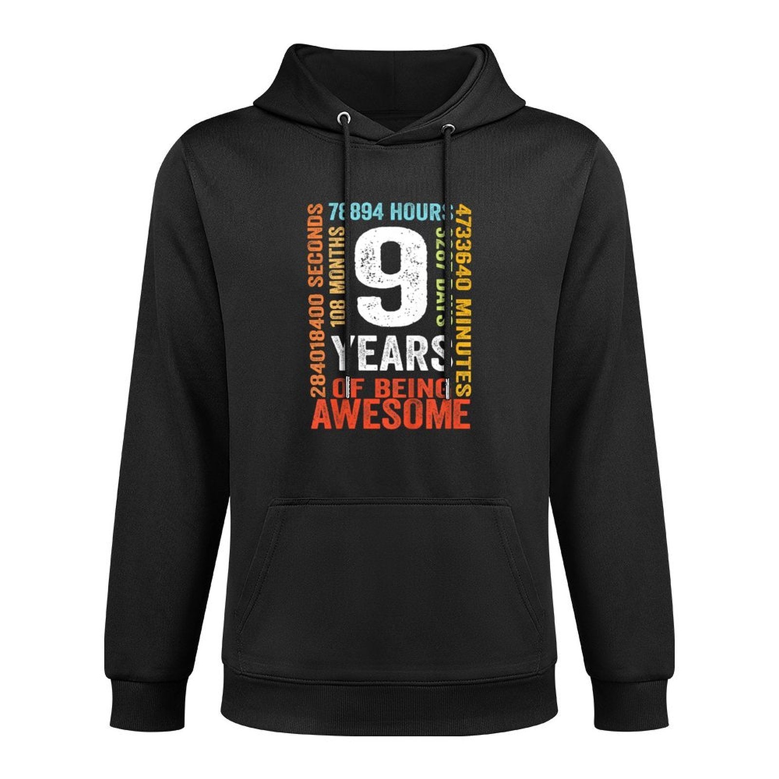 9th Birthday 9 Years Old Vintage Retro 108 Months Relaxed Fit Hoodie