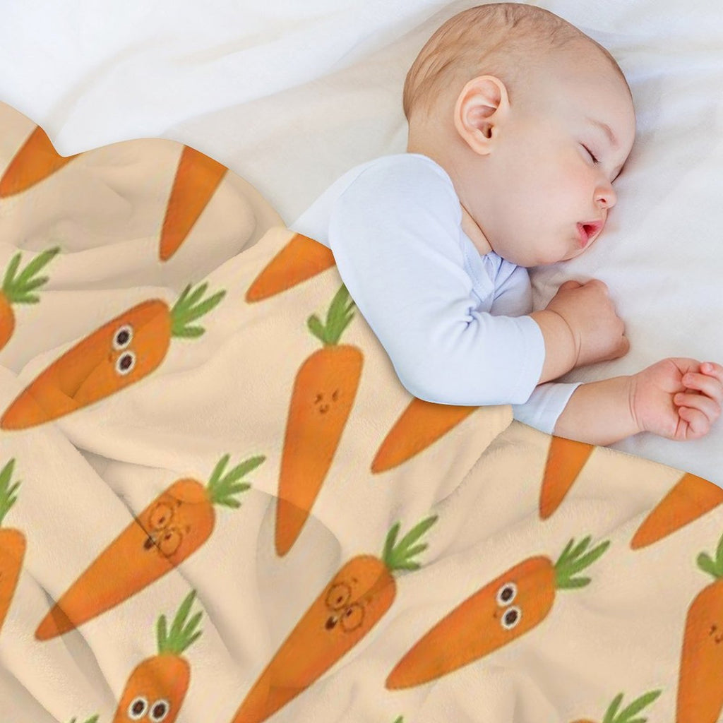 Happy Carrots Travel-friendly Throw Blanket