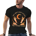 Witch Halloween They Didnt Burn Witches They Burned Women  Ribbed Collar T-Shirt