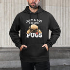 Just A Boy Who Loves Pugs Funny Pug Lover Gift for Boys Unisex Design Hoodie