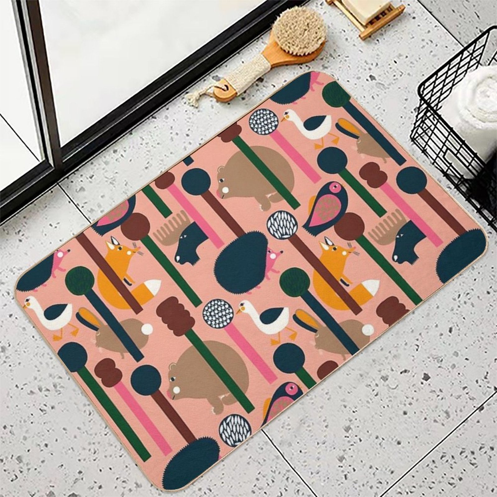 Animal Pattern  Slip-Resistant Bath Mat