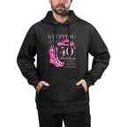 Stepping Into My 40th Birthday With My Boots On The Ground Cotton-Polyester Blend Hoodie