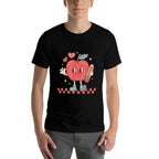 Cute Retro Checkered Apple with Face Teacher Pencil Trendy  Trendy Pattern T-Shirt