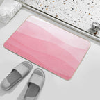Pink Watercolor Waves  Eco-Friendly Bath Mat