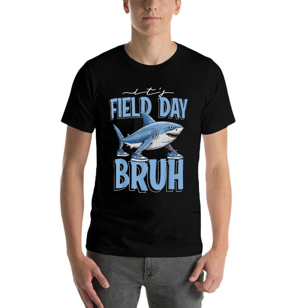 Its Field Day Bruh Funny Kids Shark Meme Wear Sneakers  Stretchy T-Shirt