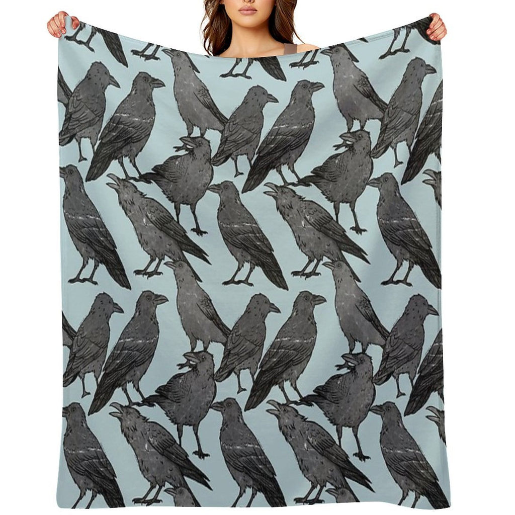 Cute Crow Pattern All-season Throw Blanket