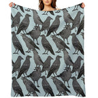 Cute Crow Pattern All-season Throw Blanket