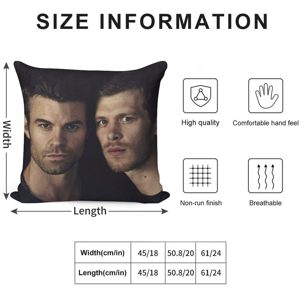 Elijah And Klaus Soft Fade-Resistant Throw Pillow