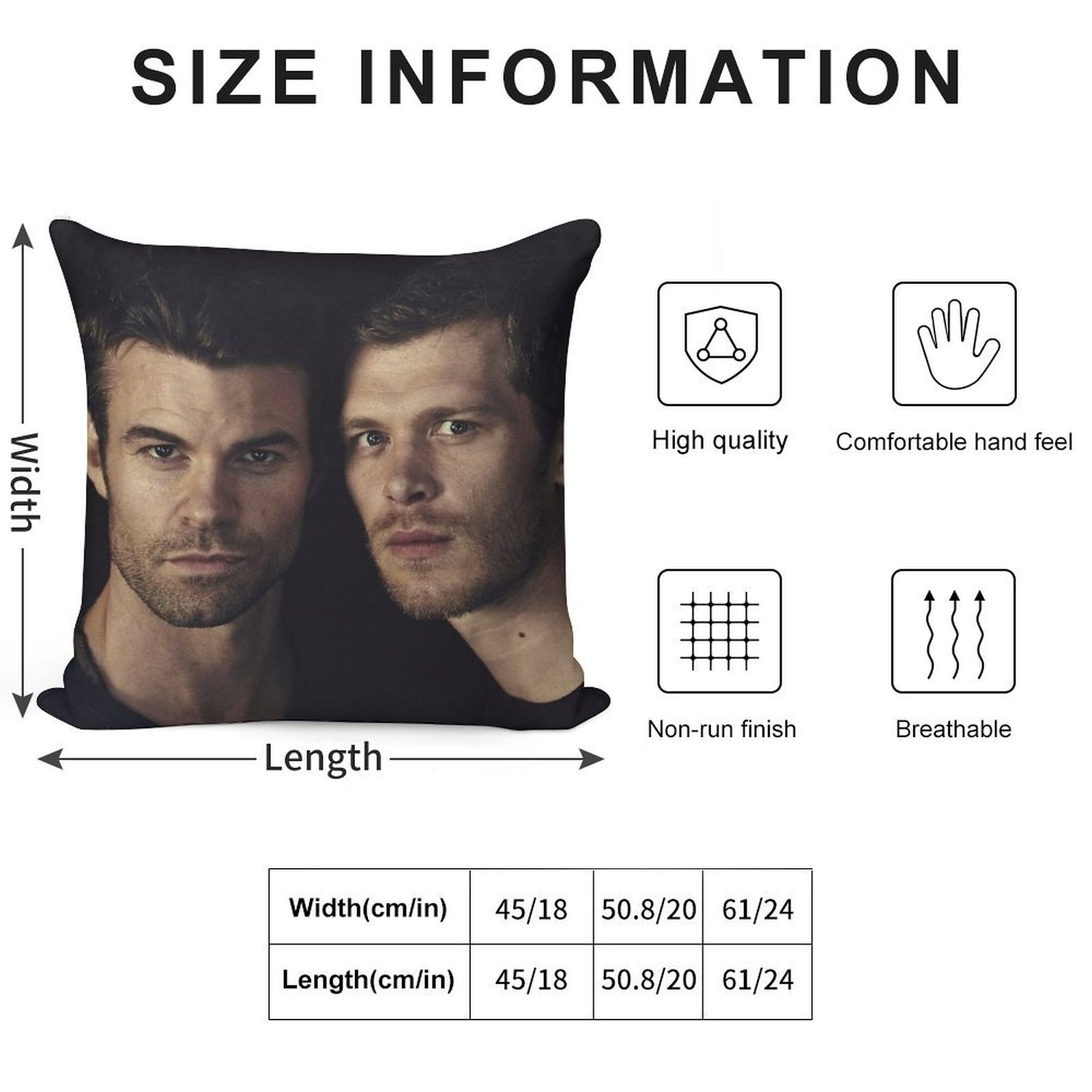 Elijah And Klaus Soft Fade-Resistant Throw Pillow