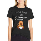 Cute Kawaii Capybara List Of Things I Like Ramen Lover  Eco-friendly Material T-Shirt