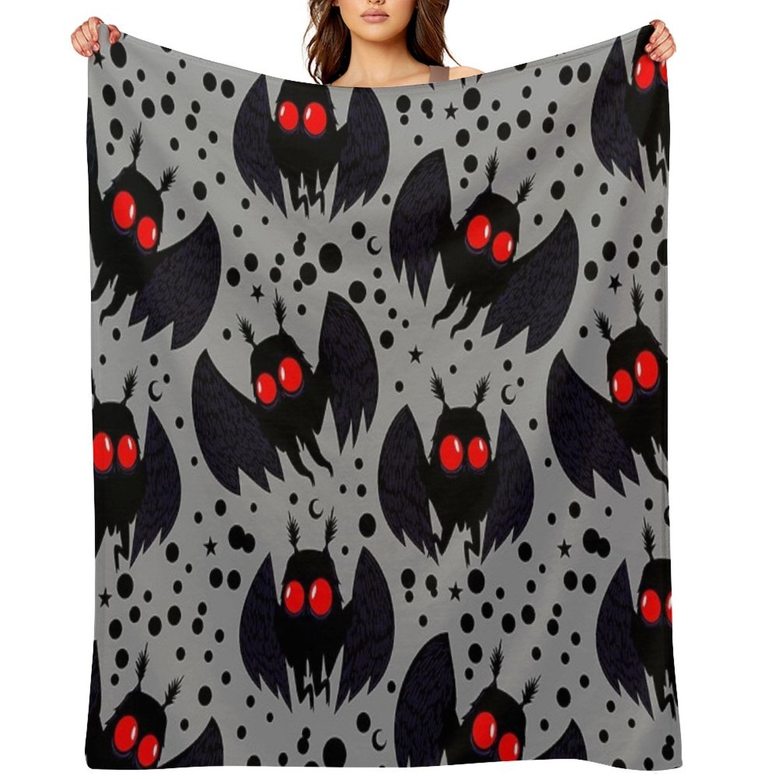 Mothman Silver Night Gift-ready Throw Blanket