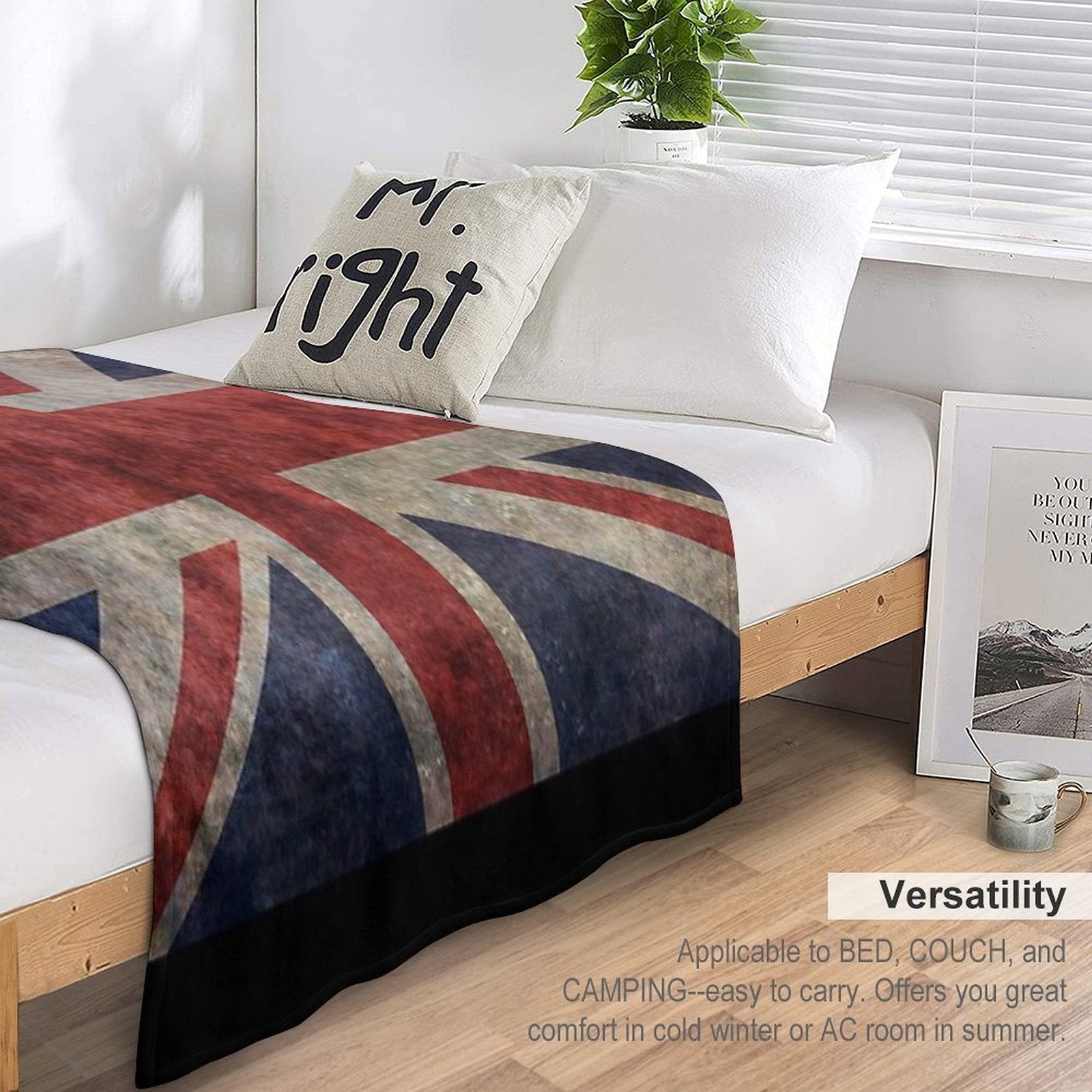 A Grunge Looking Distressed Union Jack Uk Version Velvety-soft Throw Blanket