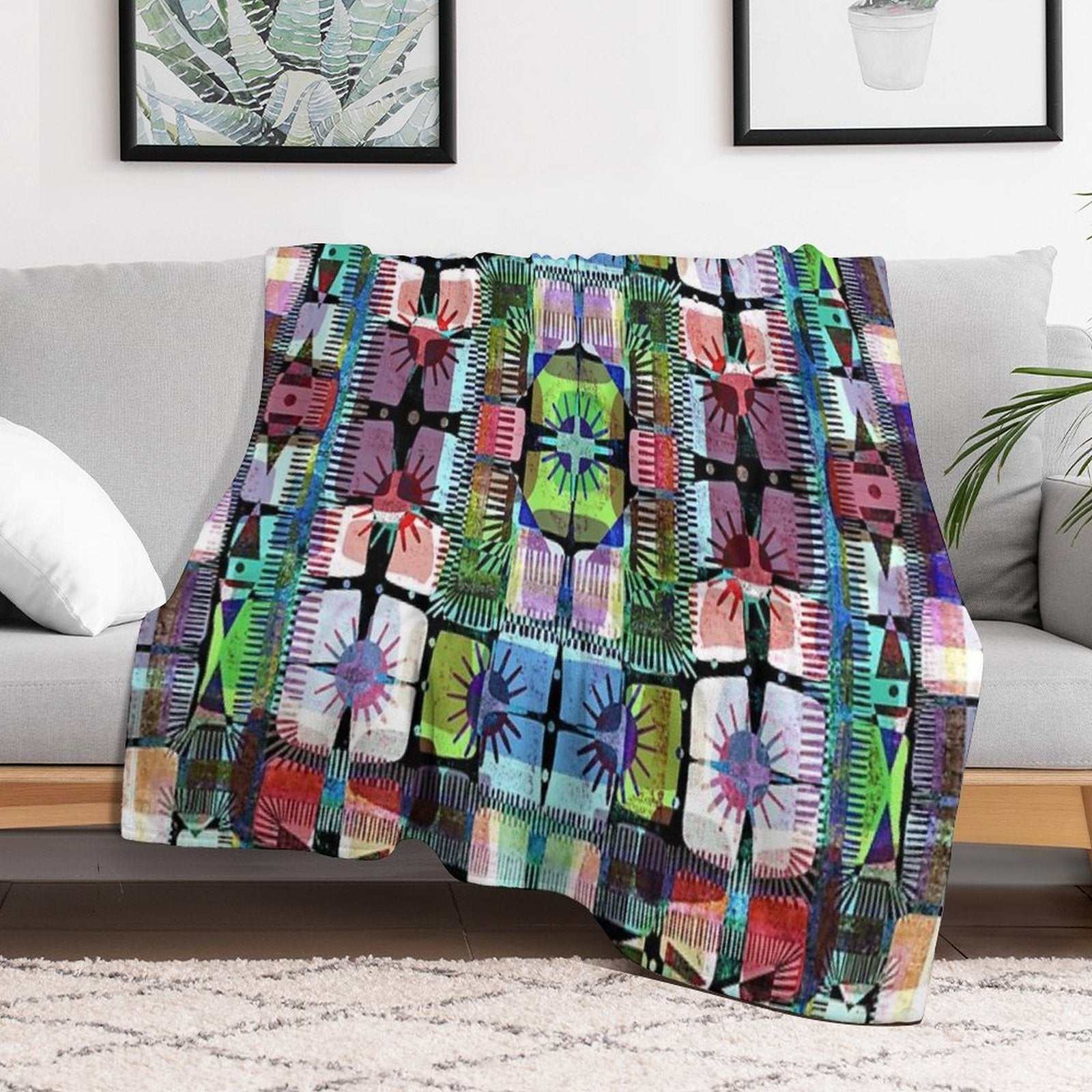 Solar 3   Abstract Sun Pattern Durable Throw Blanket