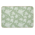 Bouquet of Roses on A Bright Green Retro Background  Stain-Proof Bath Mat