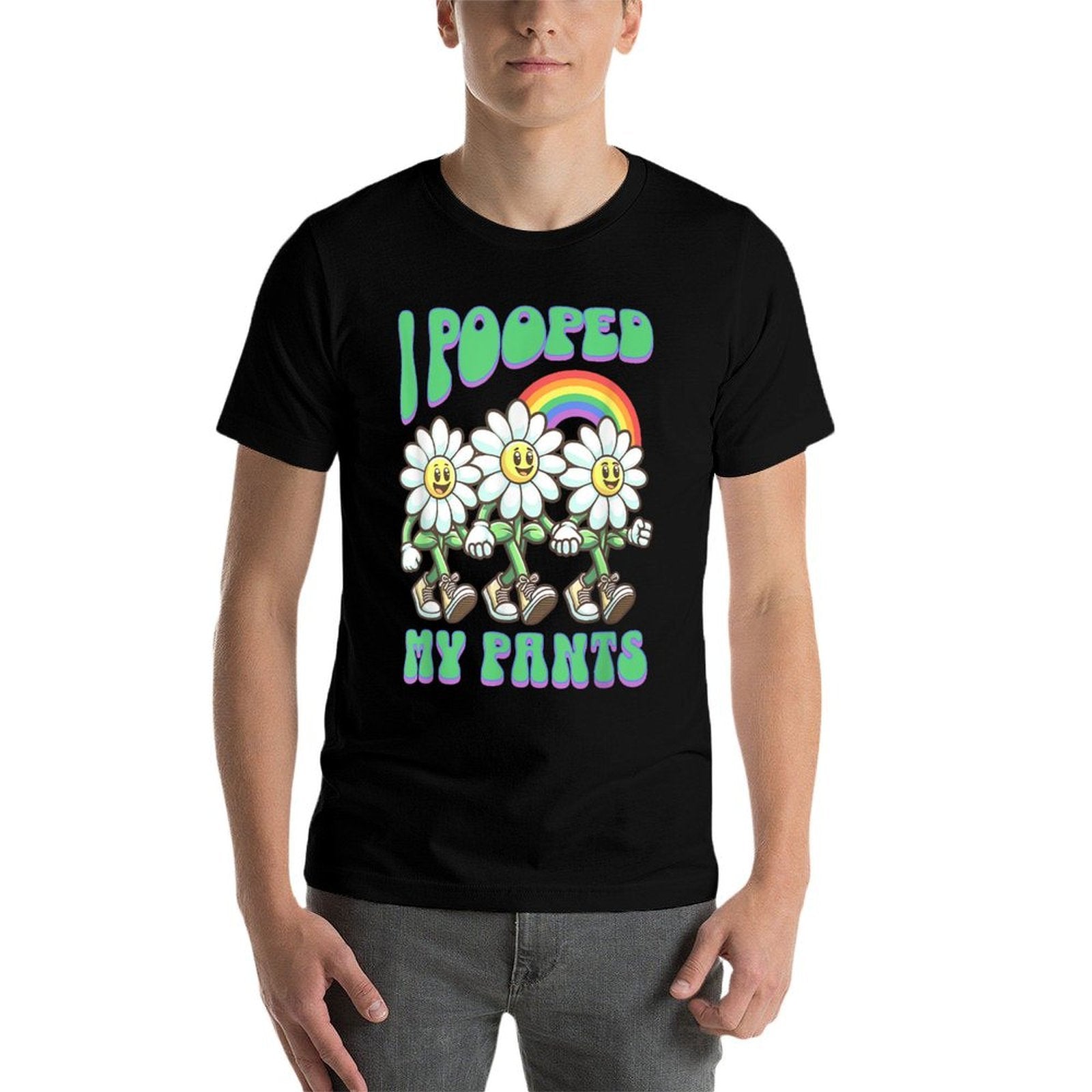 I Pooped My Pants Funny Flowers Toilet Adult Humor Meme  Wrinkle-resistant T-Shirt