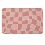 Red Checkerboard Art  Easy To Clean Bath Mat