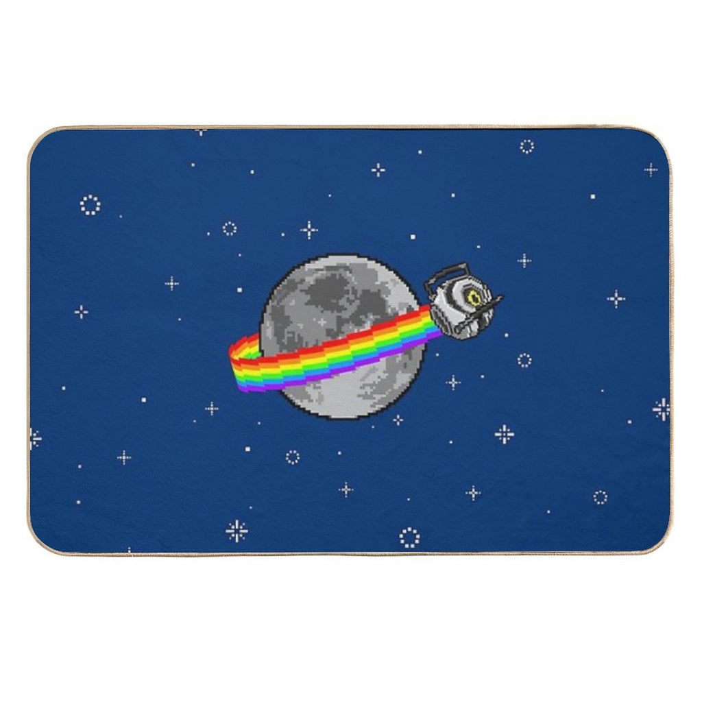 Pixel Art Rainbow Space Core  Odorless Bath Mat