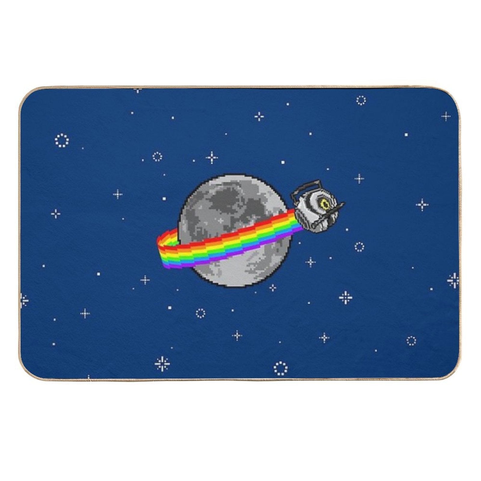 Pixel Art Rainbow Space Core  Odorless Bath Mat