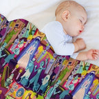 Retro Mansion Collage Multi-functional Throw Blanket