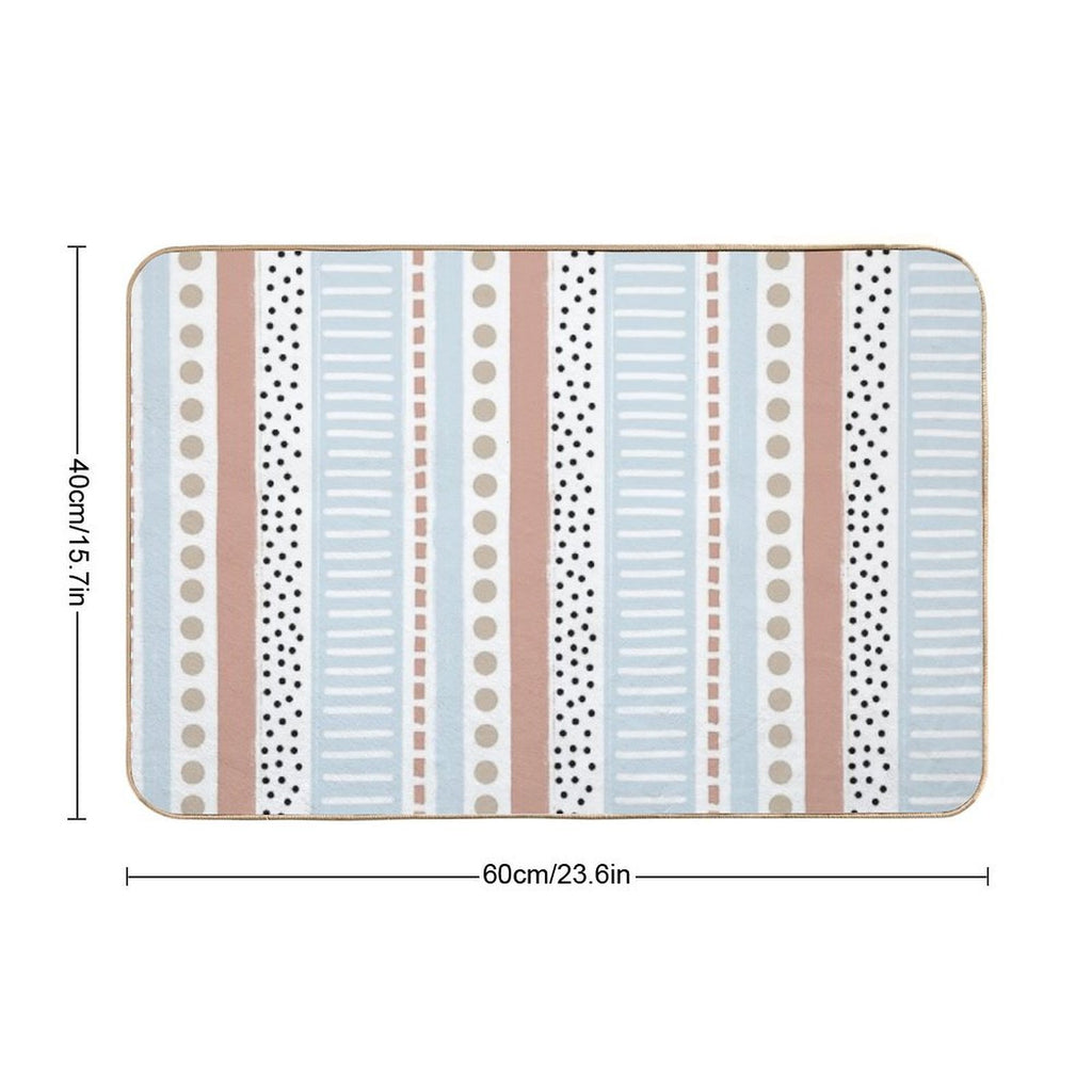 Pastel Stripe Pattern  Eco-Friendly Bath Mat
