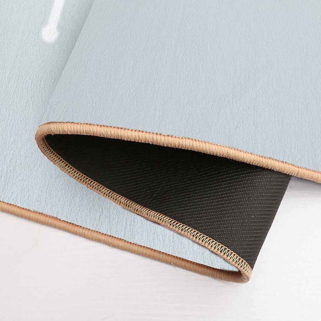 Pale Blue White Minimal Modern Stripe Polka Dot Pattern Pairs Valspar 2023 COTY Rising Tide 4008-3A  Fade-Resistant Bath Mat