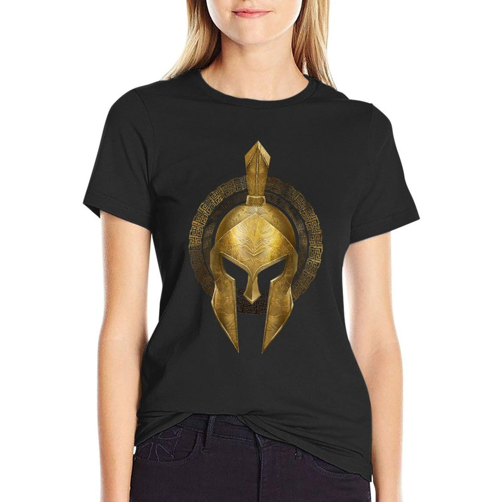 Spartan Helmet Warrior Gold Gladiator Sparta Greek Gym  Quick-drying T-Shirt