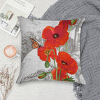 Red Poppies 2 Soft Gift Ready Throw Pillow