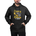 Stepping Into My 35th Birthday Women 35 Year Old Bday Durable Construction Hoodie