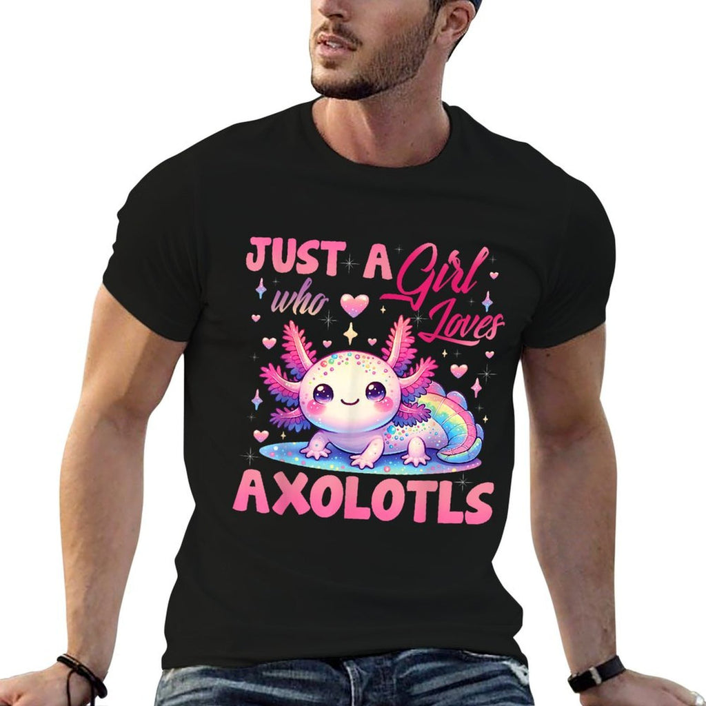 Cute Axolotl Just A Girl Who Loves Axolotls Girls Kids  Slim-fit Cut T-Shirt
