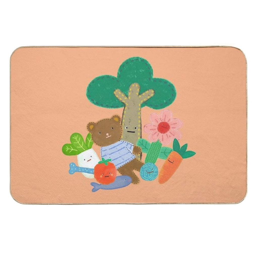 Critter & Carrot Crew Fun Under The Tree!  Fade-Resistant Bath Mat