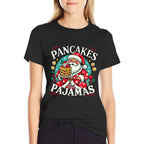 Funny Santa Hat Kids Xmas Pancakes And Pajamas Christmas  Wrinkle-resistant T-Shirt