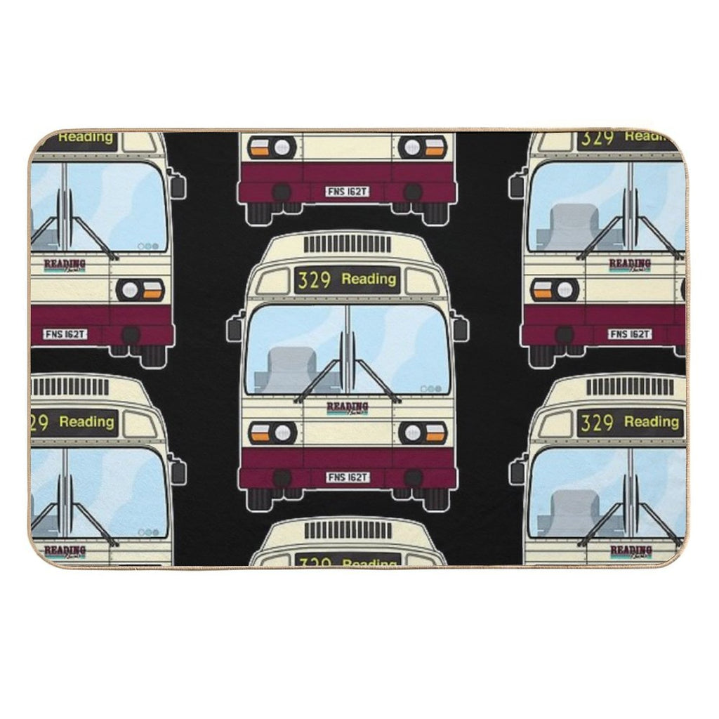 Reading Buses Leyland National Mk1 FNS162T Retro Illustration  Easy Maintenance Bath Mat