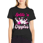 Funny Splits N Giggles Bowling Team Cute Bowler Women Girls  Relaxed-fit T-Shirt