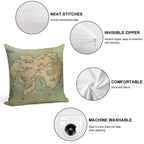 Peter Pan Neverland Map Soft Warmth Comfort Throw Pillow