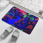 Trippy Black Light  Fade-Resistant Bath Mat