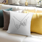 Pinky Swear - Line Art Soft High-Density Material Throw Pillow