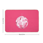 Hot Pink Disco Ball. Mirrorball  Repositionable Bath Mat