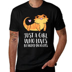 Just A Girl Who Loves Bearded Dragons Lizard Reptile  Rolled Sleeves T-Shirt