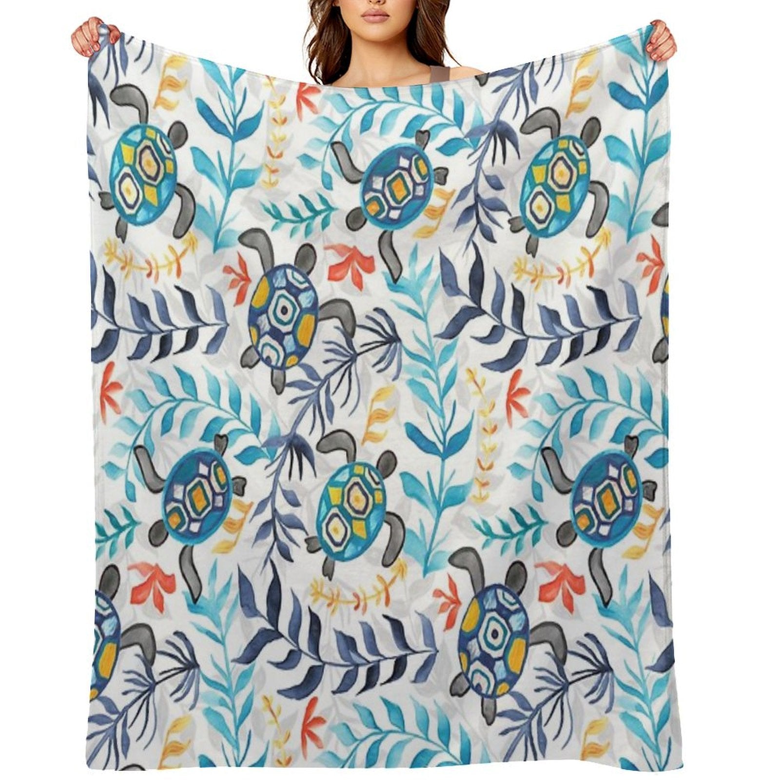 Gouache Sea Turtle Serenity Durable Throw Blanket