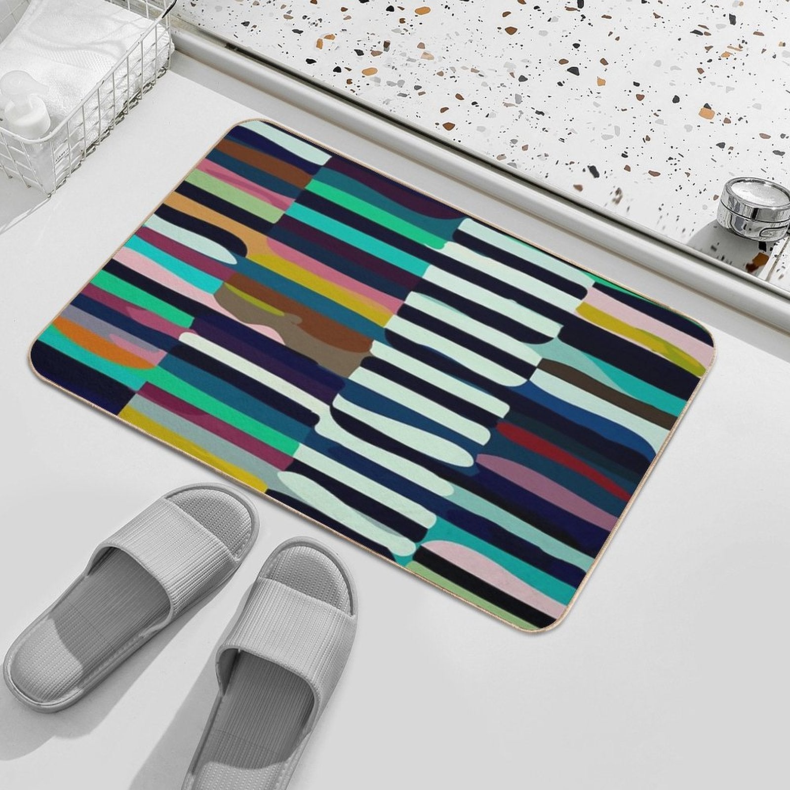 Etchnic Scandinavian Pattern  Dirt-Trapping Bath Mat