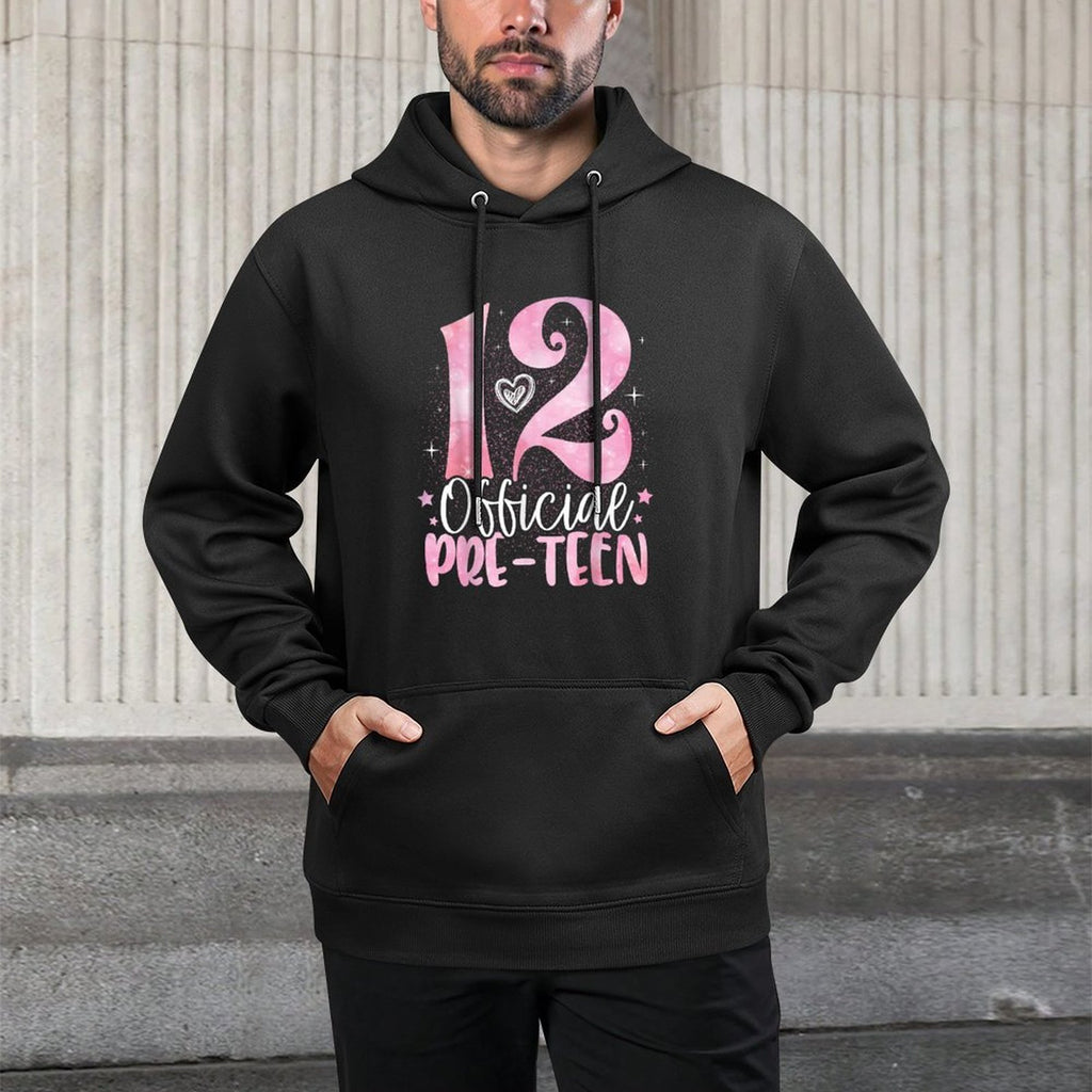 12 Official Pre-Teen 12th Birthday Girl 12 Year Old Moisture-Wicking Hoodie