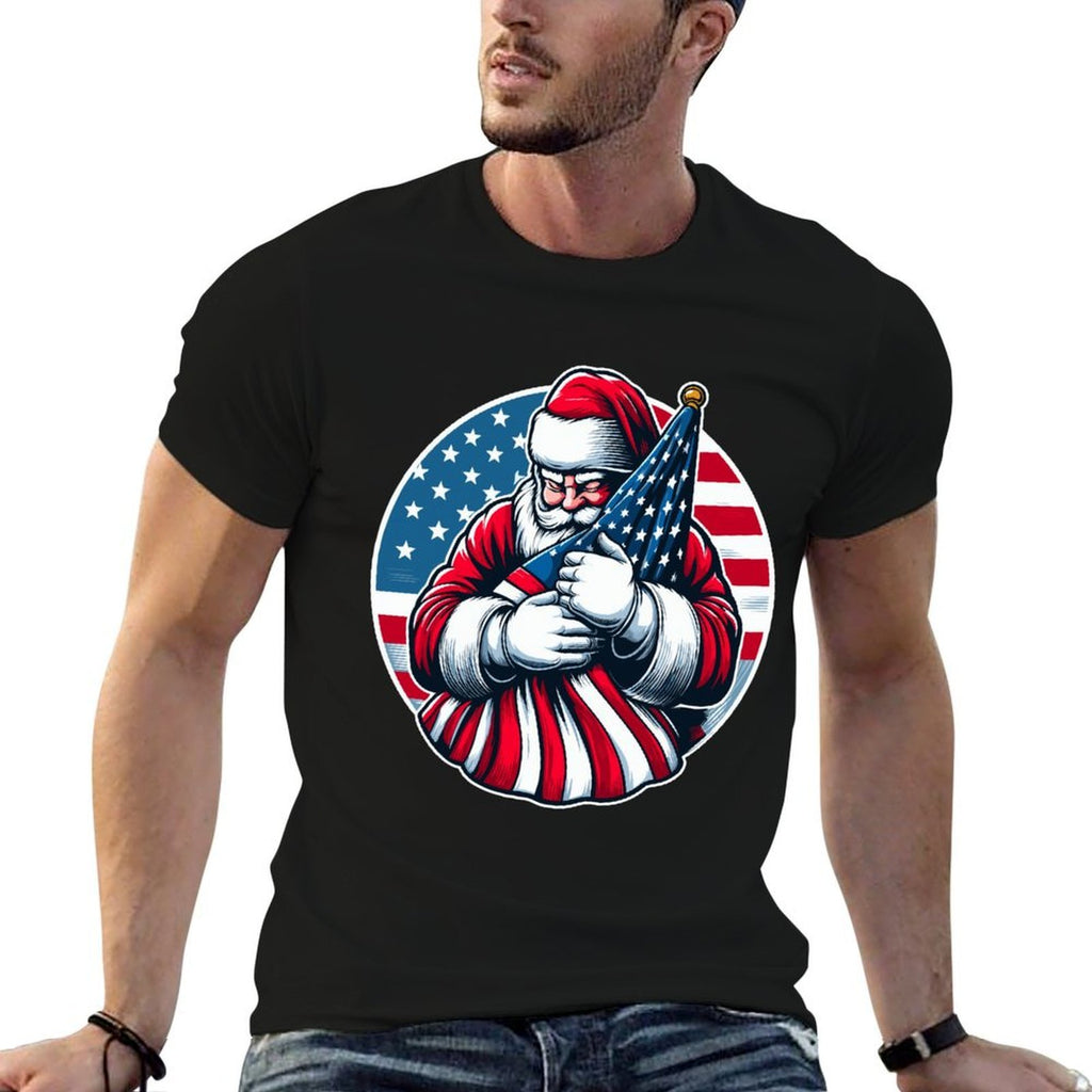Patriotic Santa Claus For Men Women USA Christmas  Classic T-Shirt