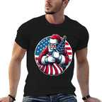 Patriotic Santa Claus For Men Women USA Christmas  Classic T-Shirt